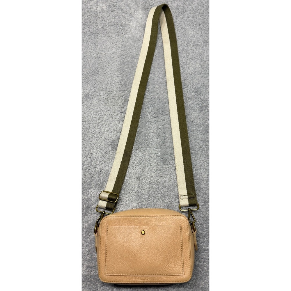 MADEWELL Transport Camera Bag Crossbody Cream Leather Wide Stripe Strap MA970